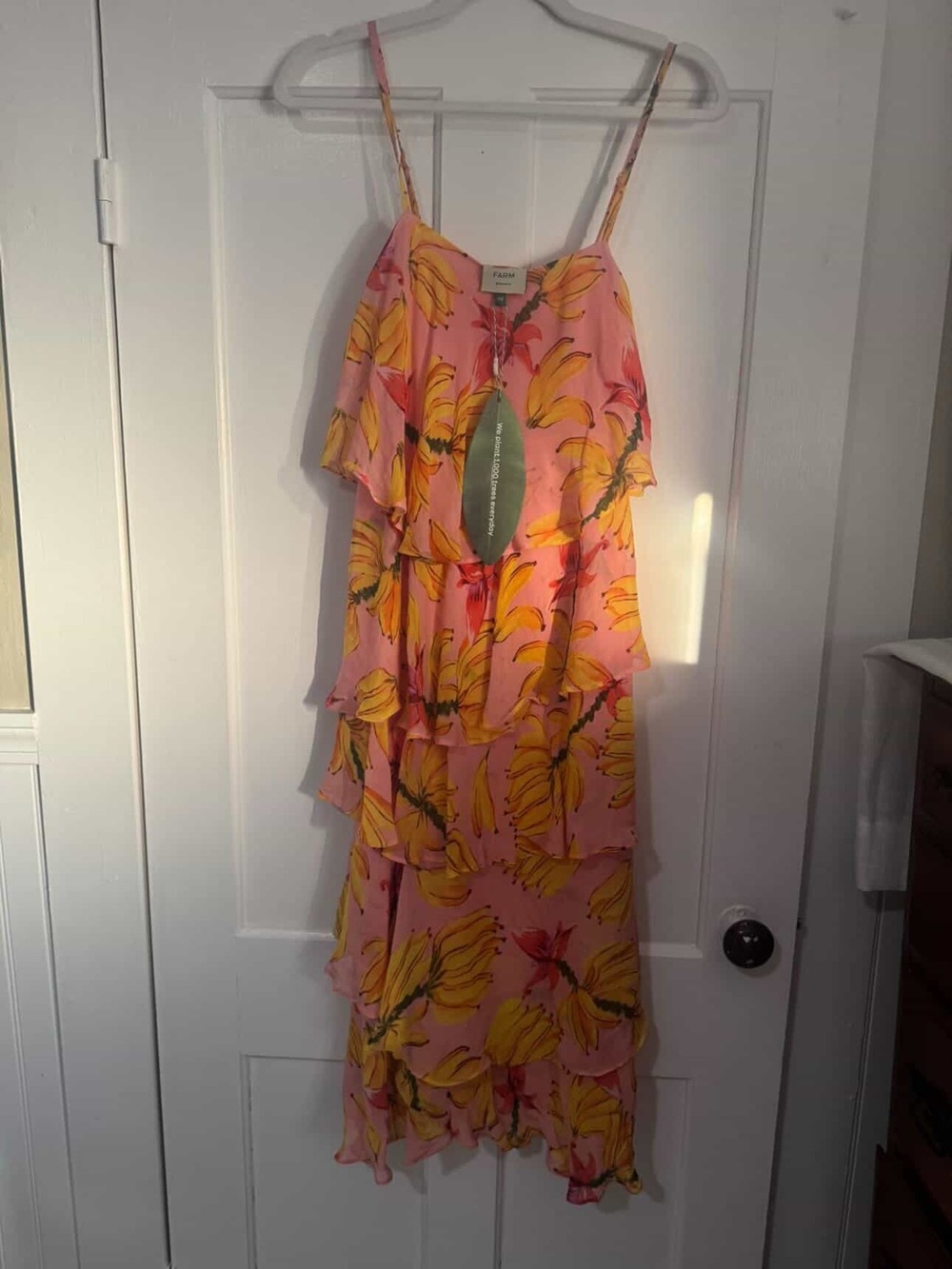 FARM Rio Pink Maxi Dress with Yellow Floral Print